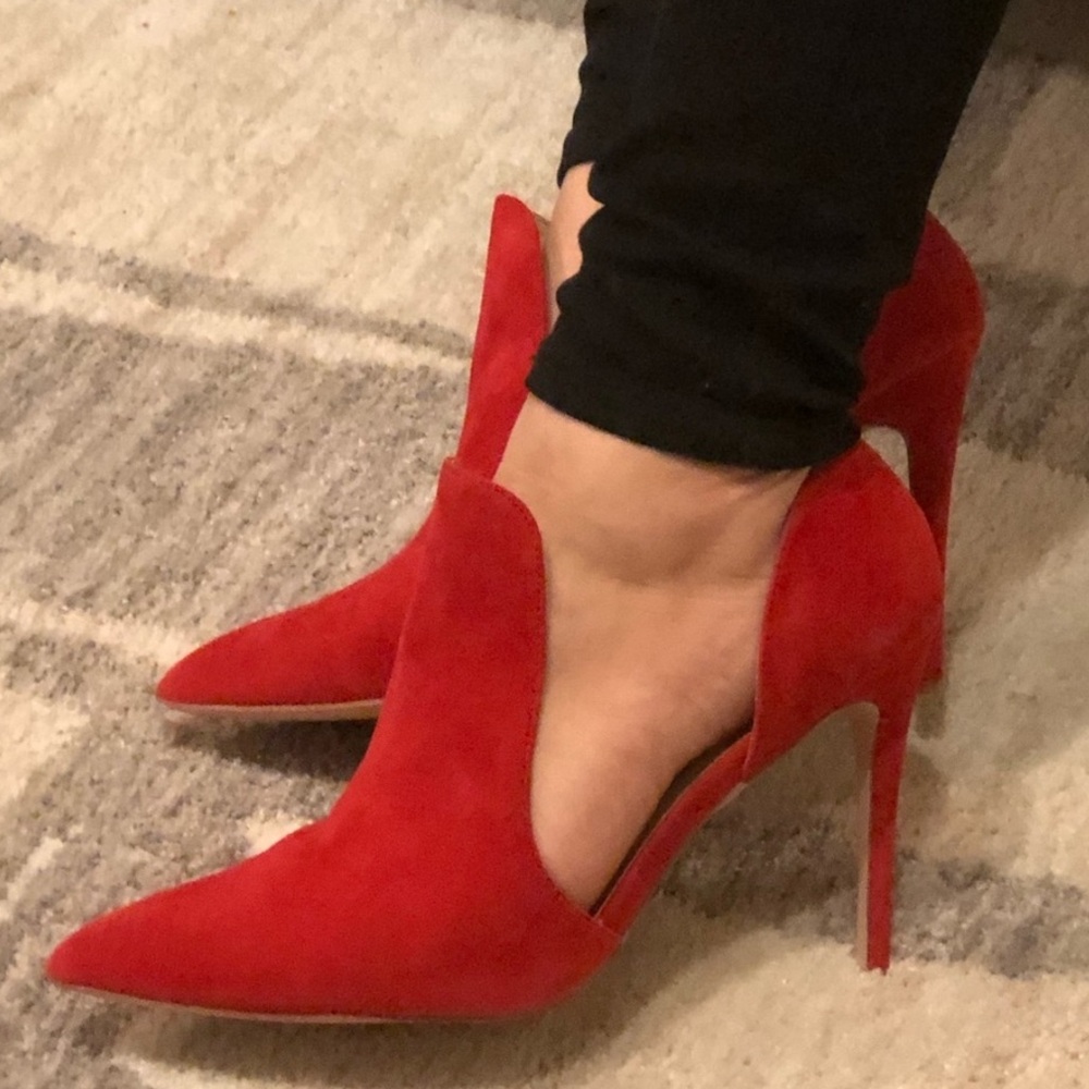 Steve Madden Dolly Suede Pump red heels red stilettos